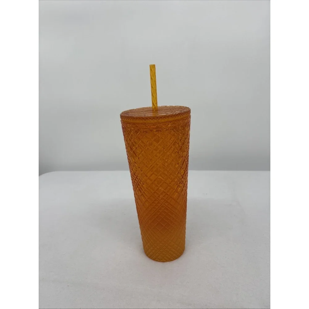 Starbucks Tumbler Cup 2022 Summer Orange MANGO OMBRE Jeweled Venti Cold 24oz